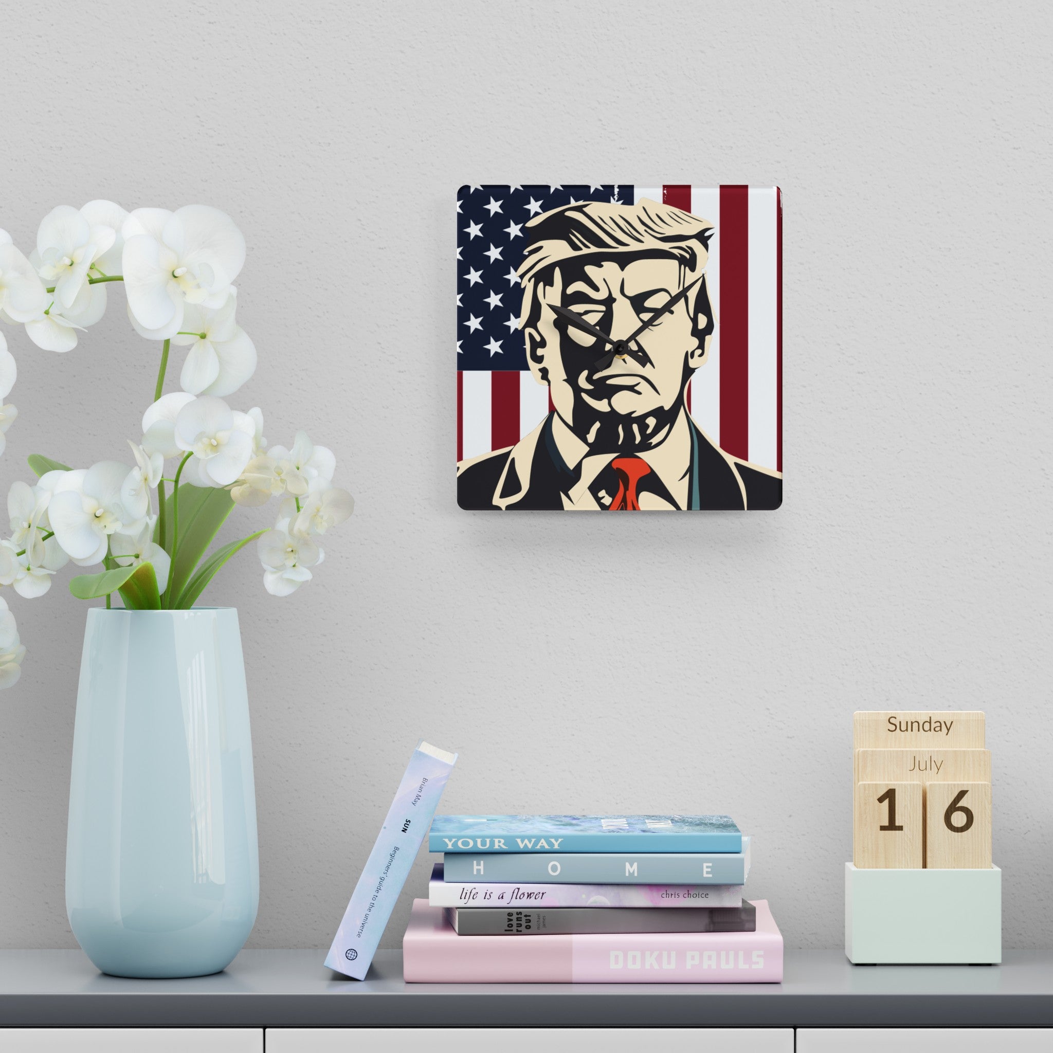 Donald Trump Acrylic Wall Clock - Patriots Prestige