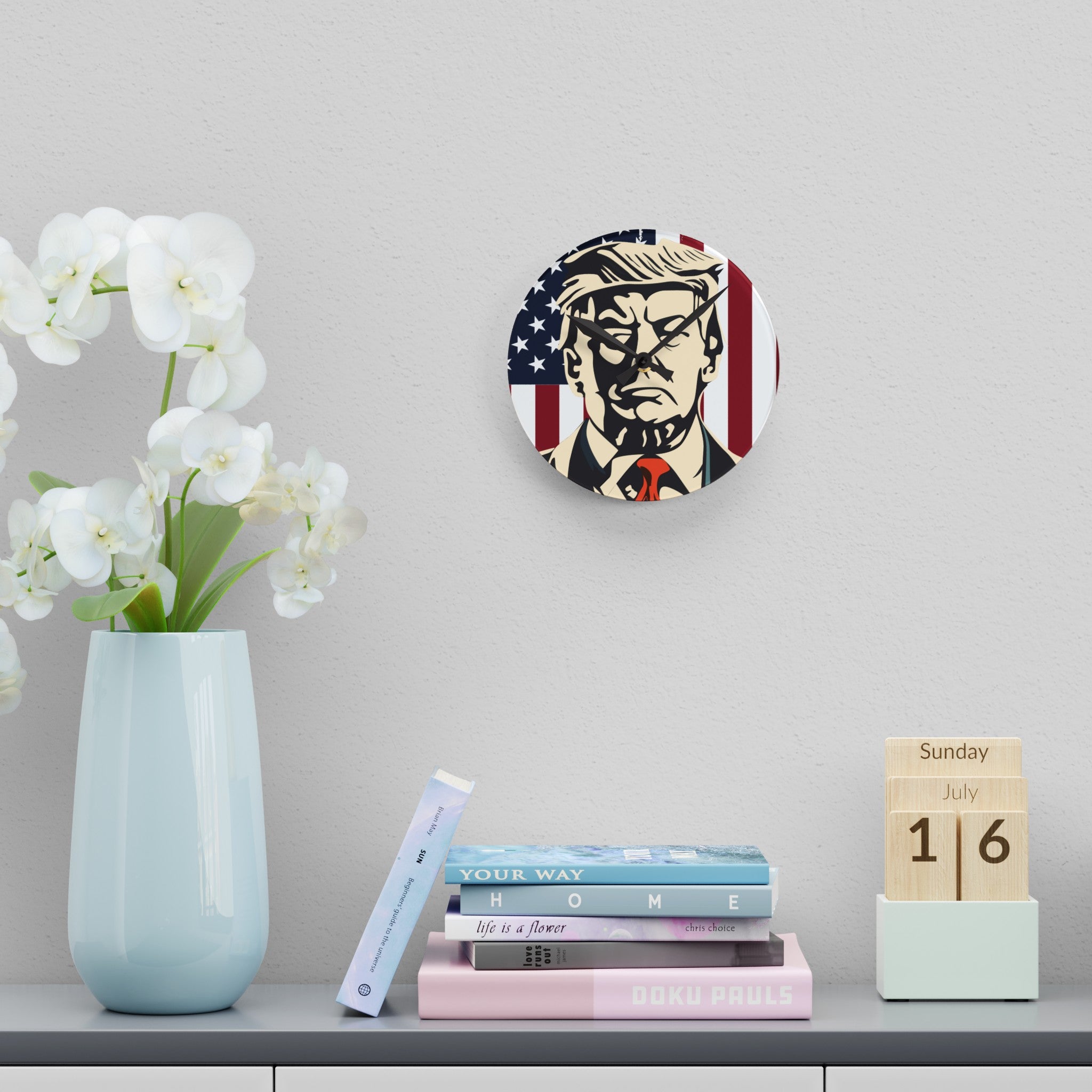 Donald Trump Acrylic Wall Clock - Patriots Prestige