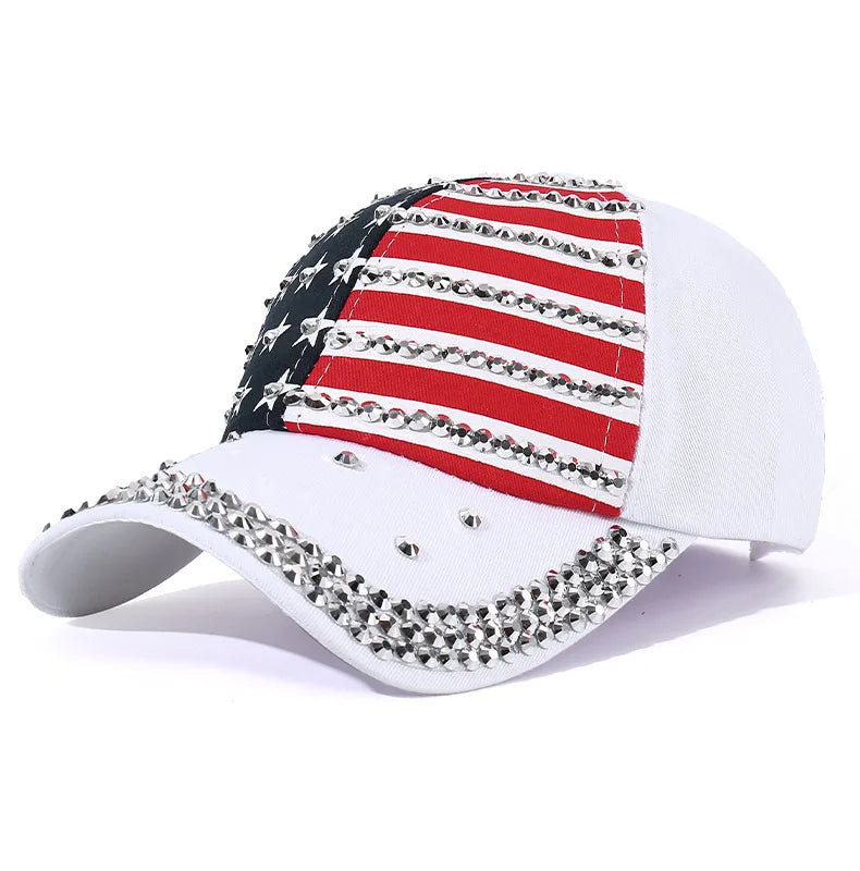 Sparkle Studded American Flag Hat - Patriots Prestige