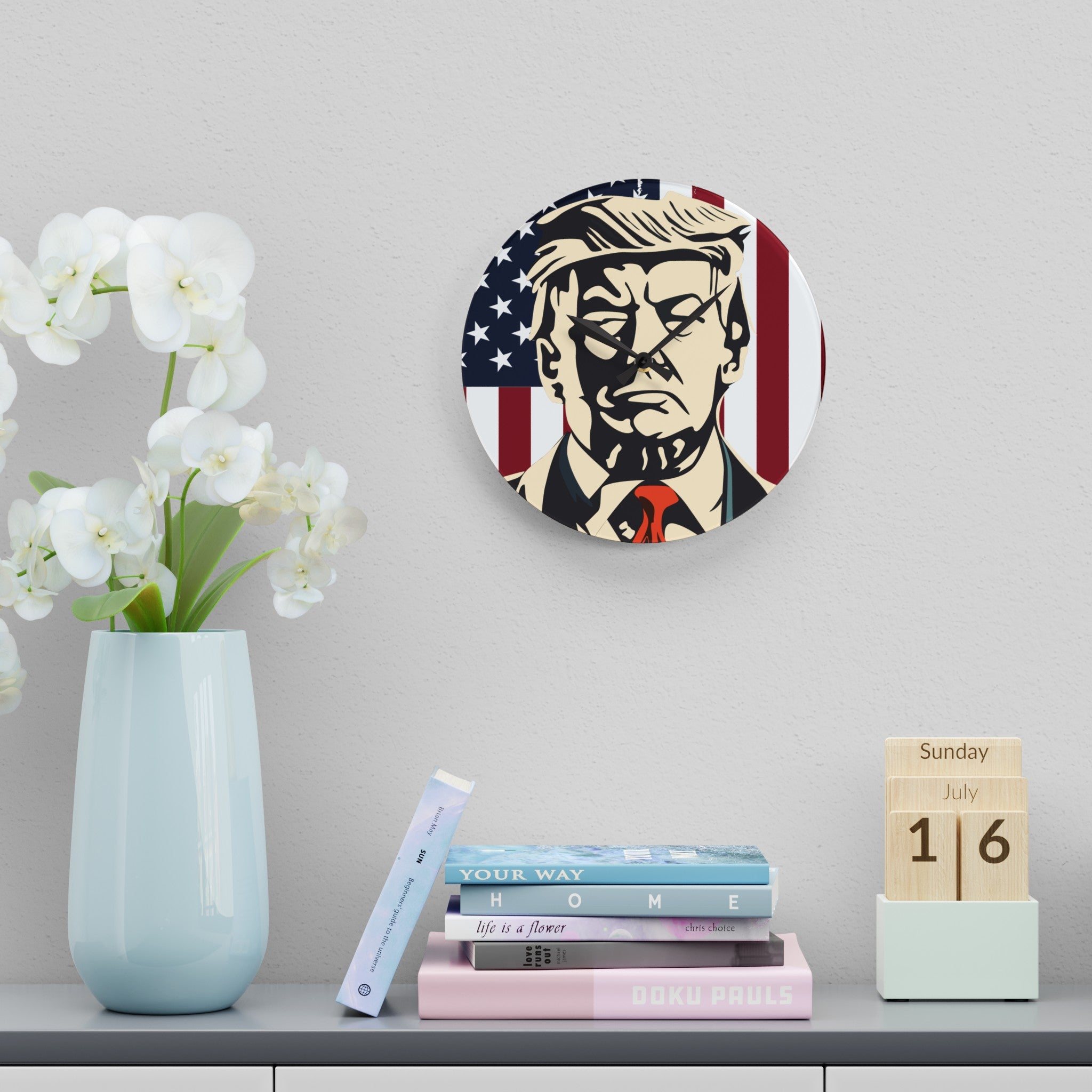 Donald Trump Acrylic Wall Clock - Patriots Prestige