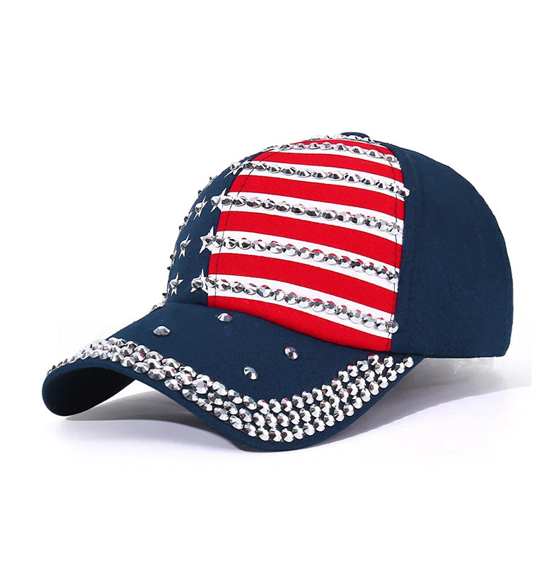 Sparkle Studded American Flag Hat - Patriots Prestige