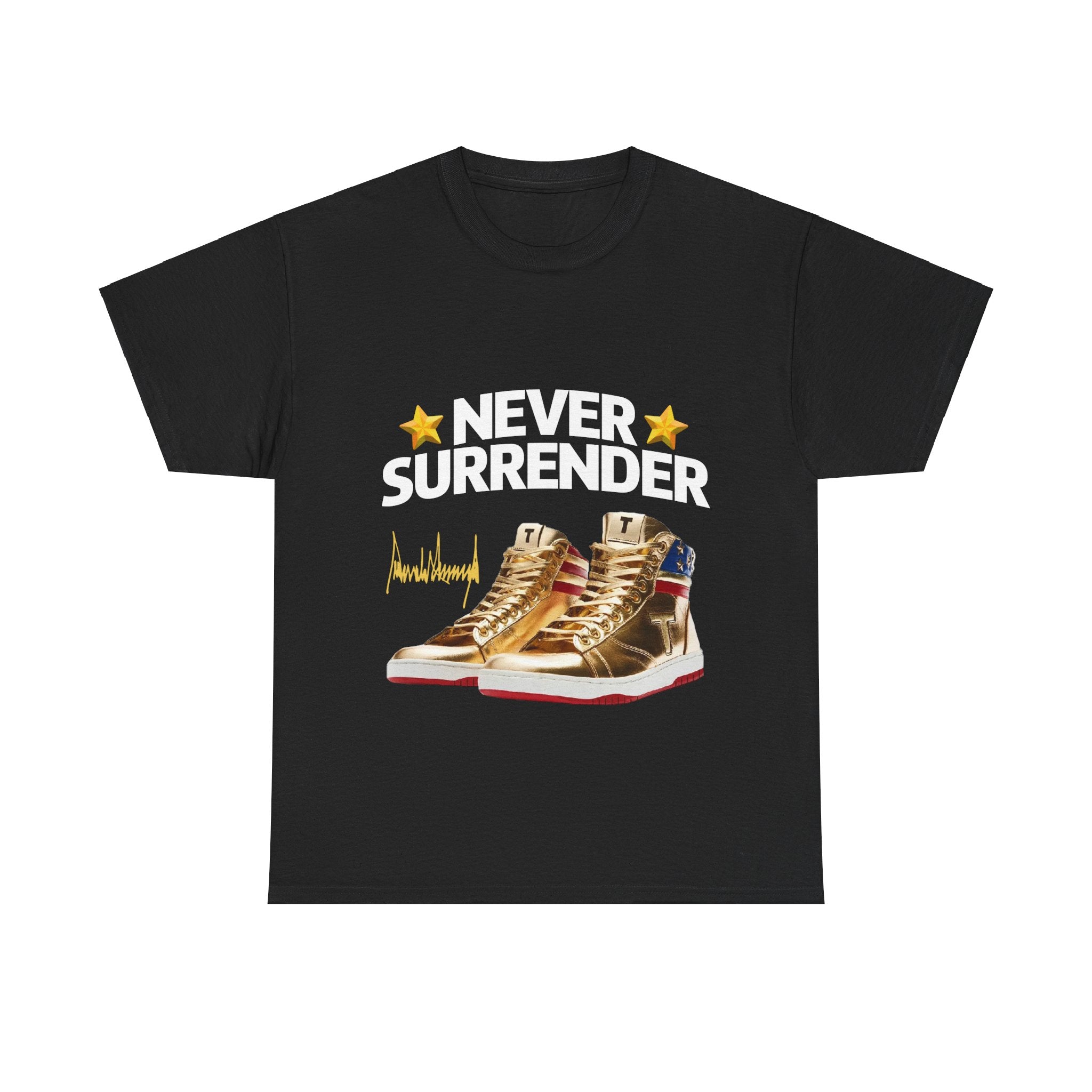 Trump "Never Surrender Shoes 2024 Signature" T-Shirt - Patriots Prestige