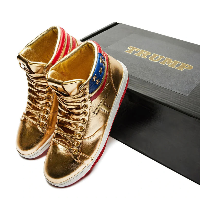 MAGA Never Surrender Gold Sneakers - Patriots Prestige