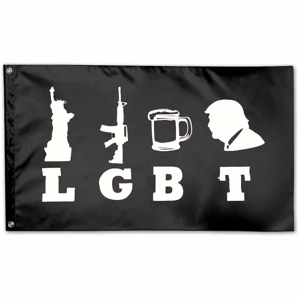 LGBT Liberty Guns Beer And Trump Flag - Patriots Prestige