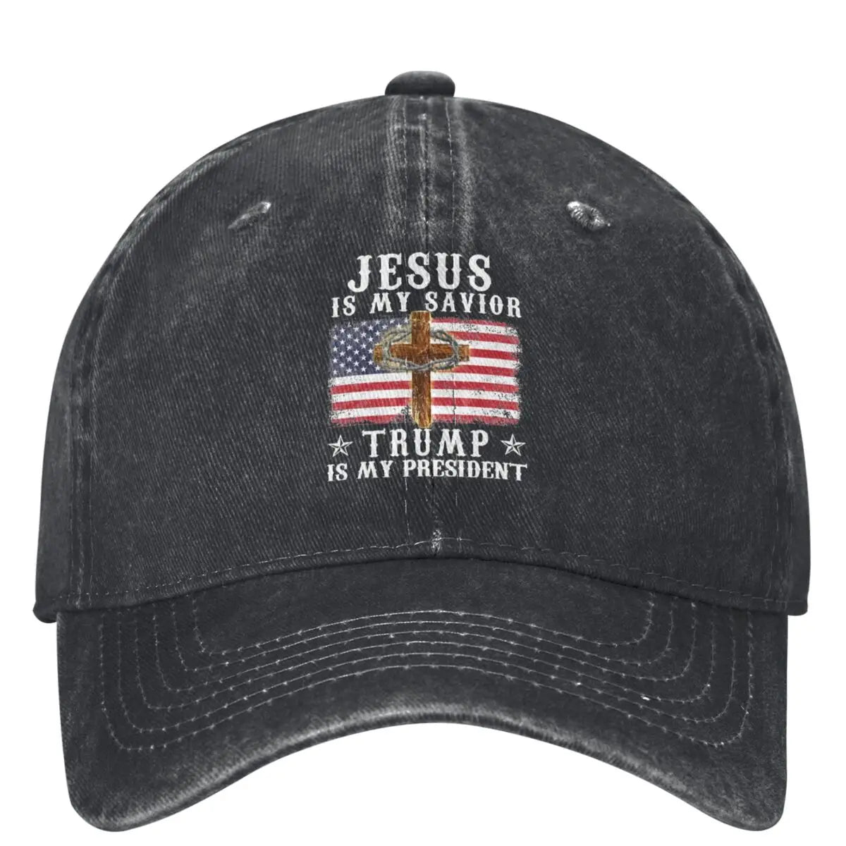 Jesus Is My Savior Trump Is My President Denim Hat - Patriots Prestige