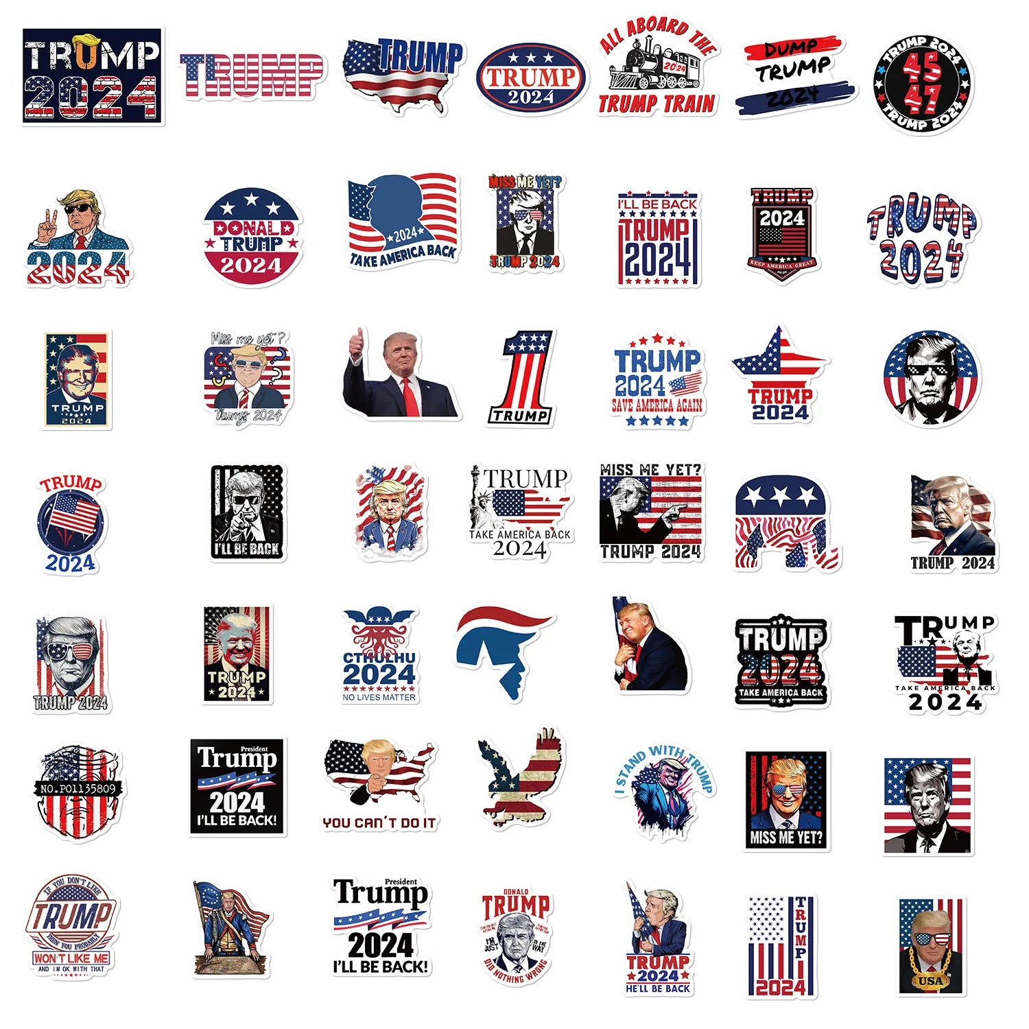 Donald Trump 2024 Stickers - Patriots Prestige