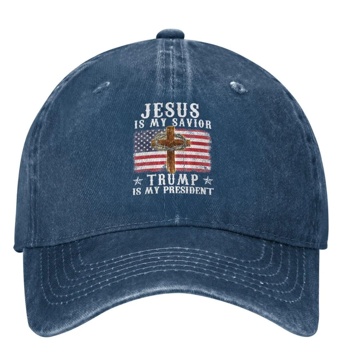 Jesus Is My Savior Trump Is My President Denim Hat - Patriots Prestige