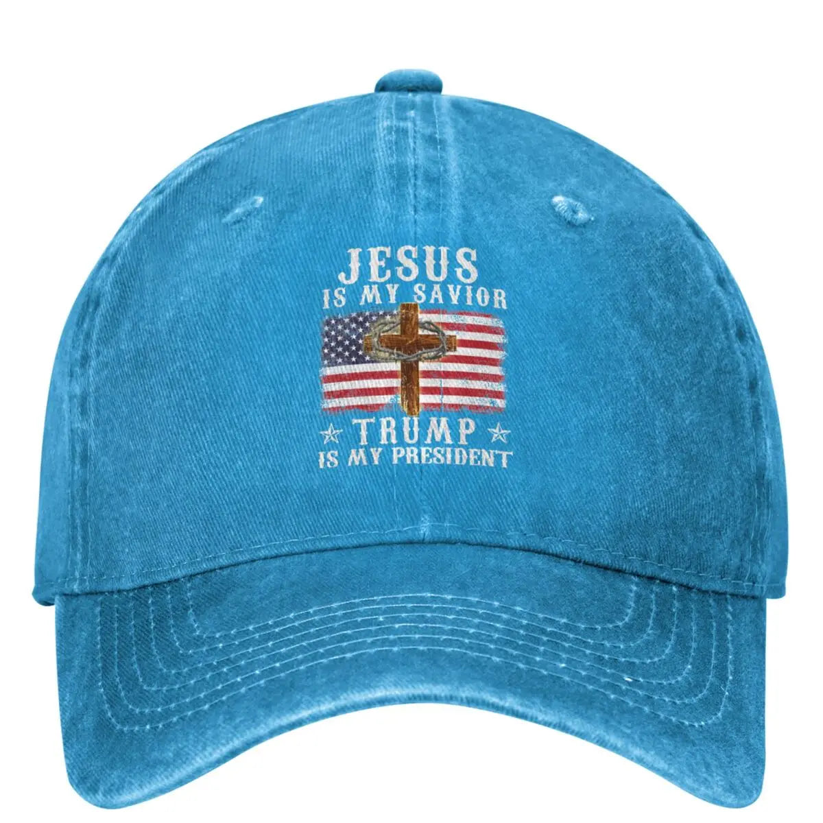 Jesus Is My Savior Trump Is My President Denim Hat - Patriots Prestige