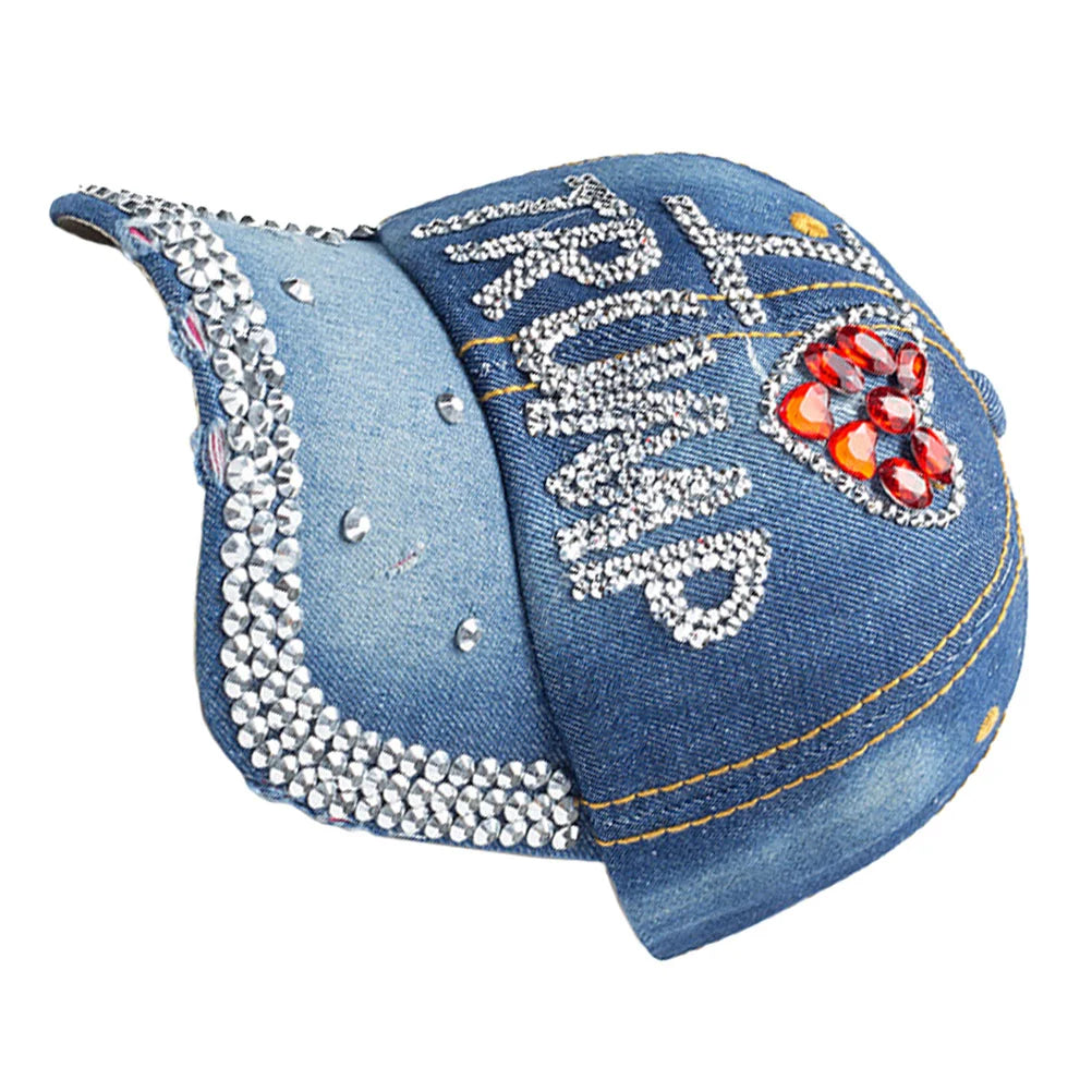 I Love Trump Rhinestone Denim Hat - Patriots Prestige