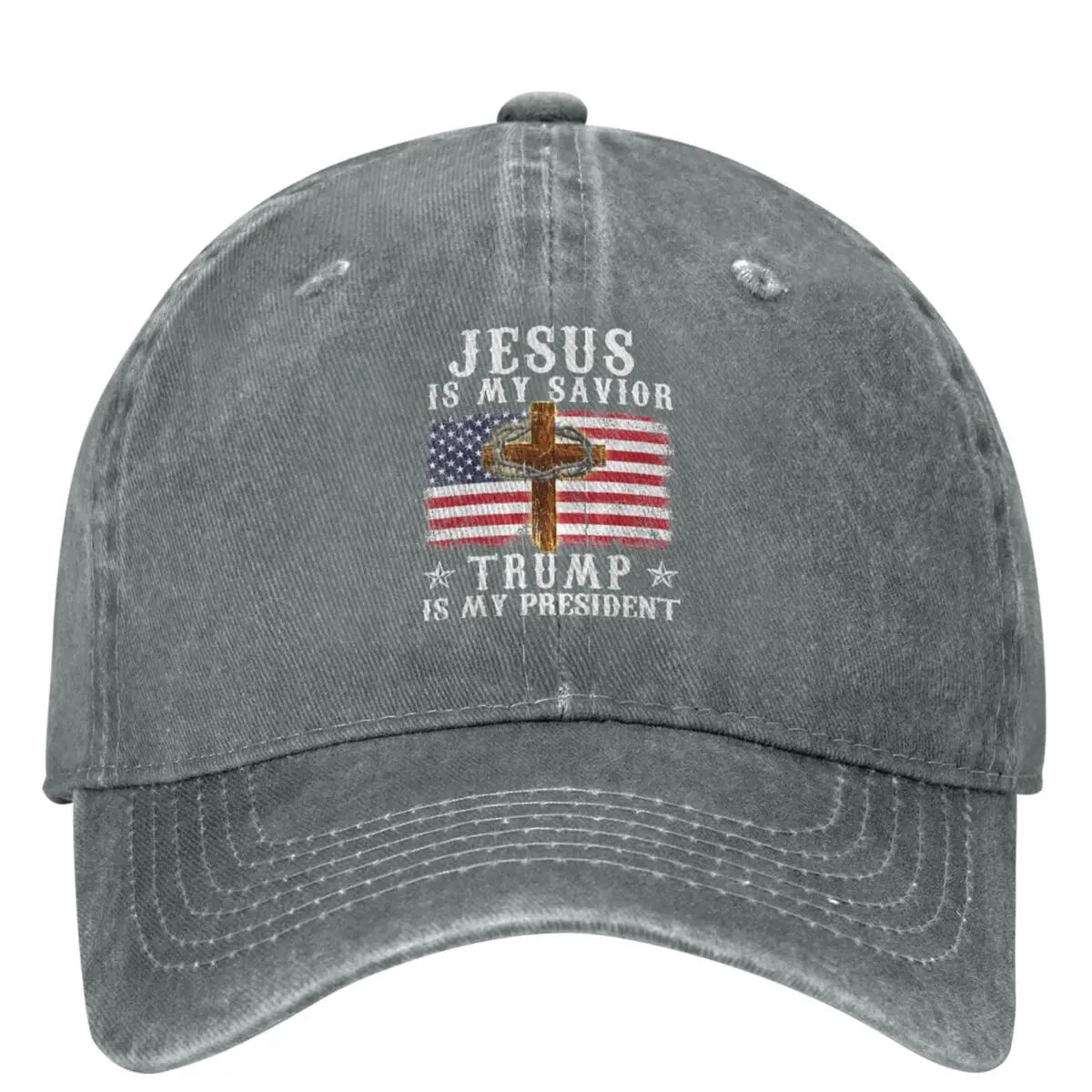 Jesus Is My Savior Trump Is My President Denim Hat - Patriots Prestige