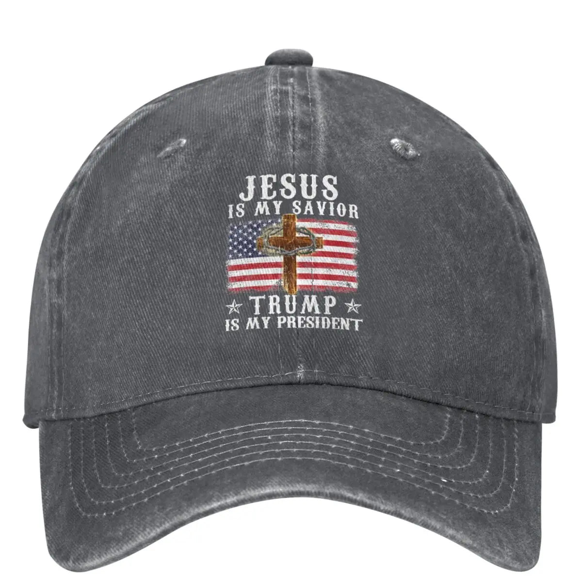 Jesus Is My Savior Trump Is My President Denim Hat - Patriots Prestige